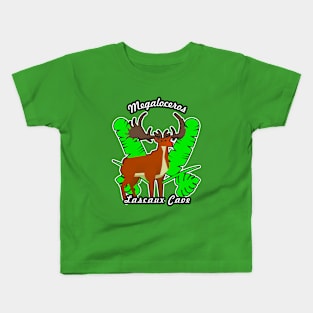 🦖 Extinct Megaloceros (Irish Elk) as Drawn in Lascaux Cave Kids T-Shirt